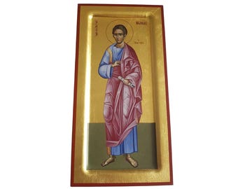 Icoon van de heilige Thomas de Apostel – Orthodoxe icoon op hout – Byzantijns religieus handgemaakt cadeau