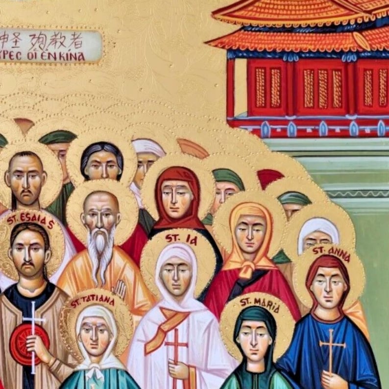 Hand-painted Holy Martyrs of China Icon – With 22K Gold, Chinese ...