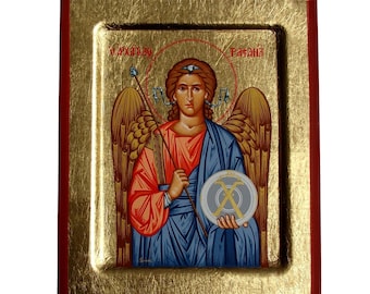Icoon van Aartsengel Rafaël – Engel van Genezing, Begeleiding en Licht – Icoon van Aartsengel Rafaël – Byzantijns Engelicoon – Icoon van Aartsengel Raphaël