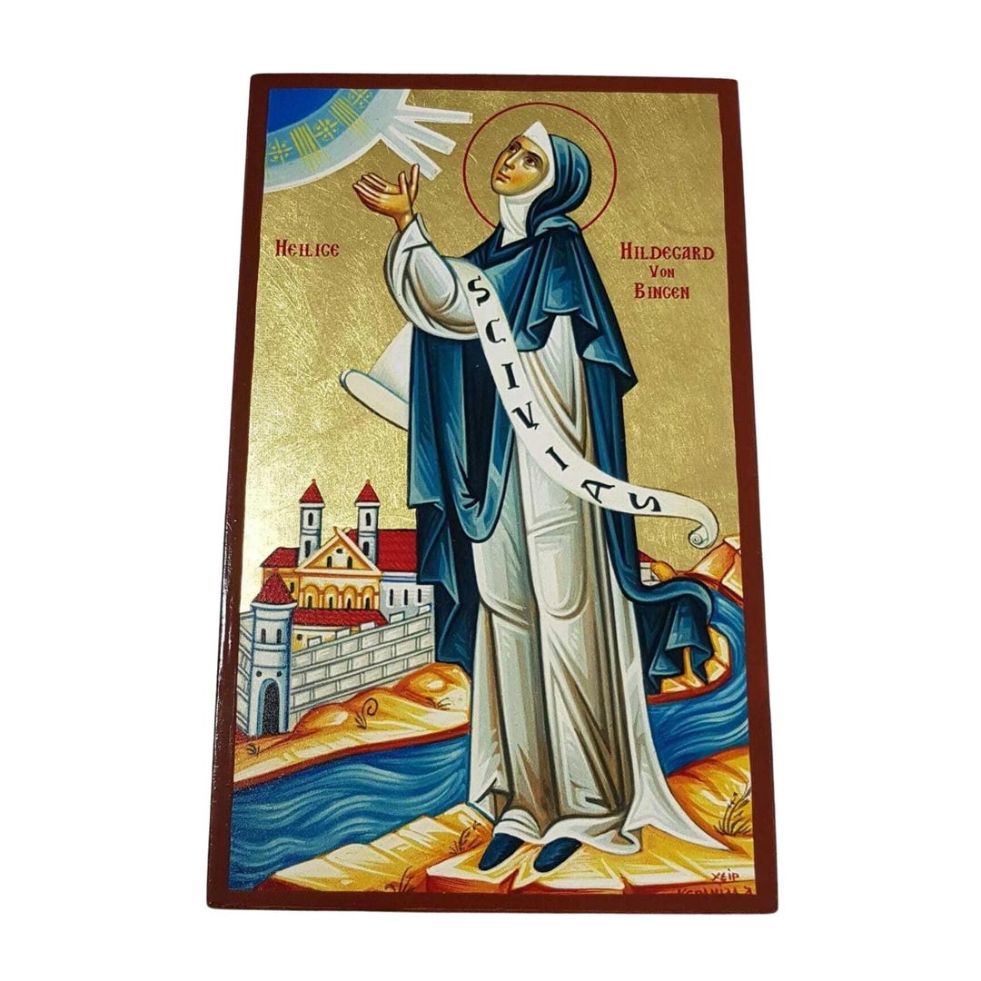 Saint Hildegard of Bingen Icon Icon Icone Benedictine Abbess Hildegarda ...