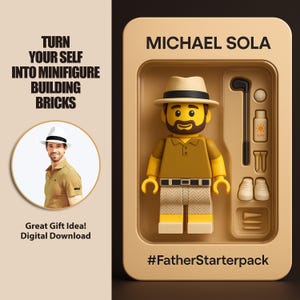 Custom Personalized Gift Building Bricks Minifigure Portrait | Unique  Gift for her him boy Friends Husbands and Girl