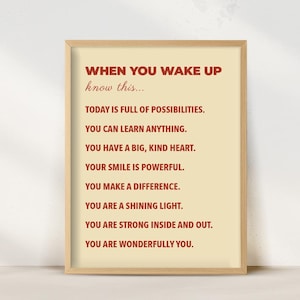 Morning Affirmation Art: Positive Daily Reminder (Digital Download)