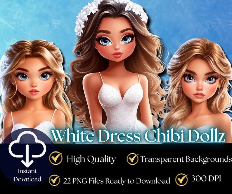 Bridal Doll PNG Chibi Clipart