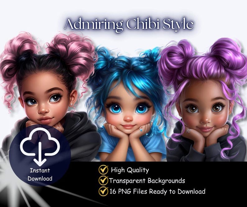 Admiring Chibi Style Clipart