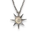 Spiky spiral seashell necklace, y2k jewelry, grunge alt necklace, handmade silver necklace product logo