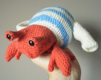 Teapot Crab - Hermit Crab in a Teapot, Amigurumi Crochet Pattern