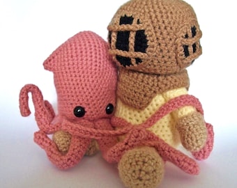 Deep Sea Diver AND Squid - Crochet Patterns