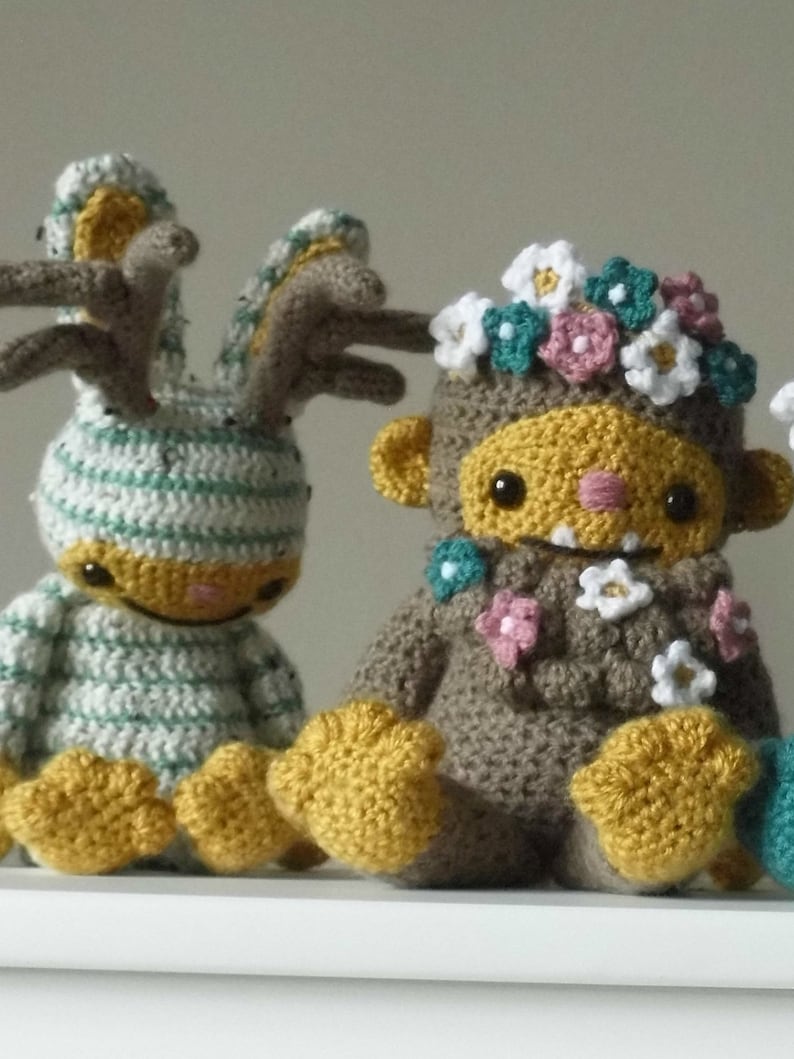 Forest Friends MULTIPACK TWO Amigurumi Crochet Patterns Littlefoot and Sunny image 1