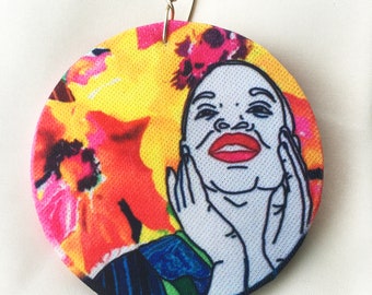 Return to Joy Earrings, Handmade Original Art Earrings, Images of Strong Women