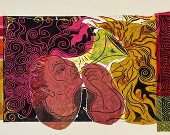 Harbinger 3, Mixed Media Collage Print