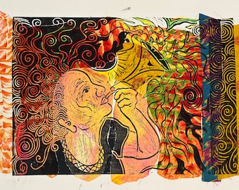Harbinger 2, Mixed Media Collage Print
