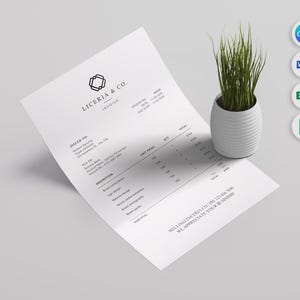 Editable Minimalist Invoice Template: Canva, Google Docs, Word, Excel (A4 Printable)