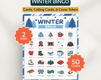 Winter Bingo Game, Kids Winter Activity, Snow Day Family Party Game, Classroom Winter Games Download