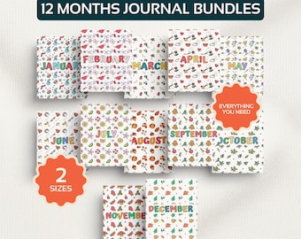 Pacchetto di pagine stampabili per il planner Bullet Journal digitale preimpostato 2026 da 12 mesi (download digitale)