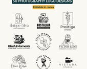 50 Editable Photography Logo Templates (Canva DIY Branding)