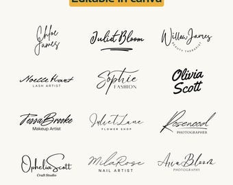 Premade Signature Design, Personalised Signature Logo sign, Calligraphy, Handwriting, and Script Font, Digital Signature (Canva template)