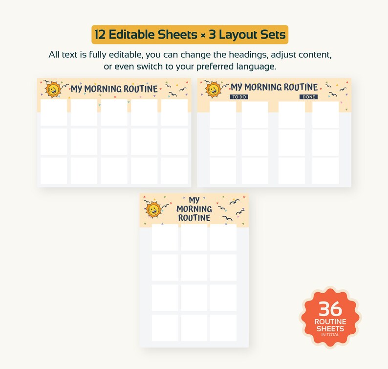 Editable Kids Daily Routine Cards: Visual Schedule, Chore Chart ...