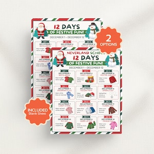 Christmas Dress up Days at School - Etsy