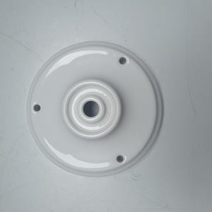 Rosace en céramique blanche émaillée | Luminaire traditionnel | Auvent de style vintage