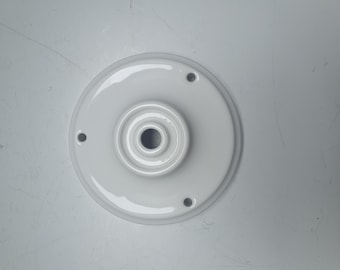 Rosace en céramique blanche émaillée | Luminaire traditionnel | Auvent de style vintage