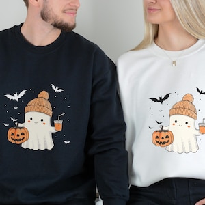 Halloween Ghost Sweatshirt, Cute Ghost Sweatshirt, Womens Halloween Sweatshirt, Cute Fall Hoodie, Spooky Season Sweatshirt, Gift For Fall