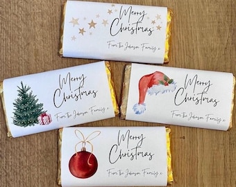 personalised Christmas Chocolate bar wrapper, Merry Christmas, Gift, Christmas gift, Christmas stocking filler