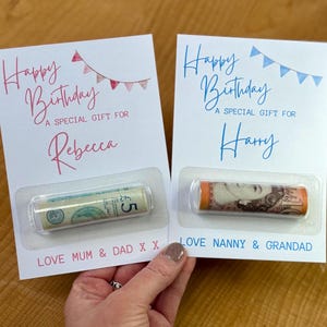 Cartão porta-dinheiro de aniversário personalizado, Feliz aniversário, Porta-dinheiro, Presente de aniversário, Porta-bálsamo labial