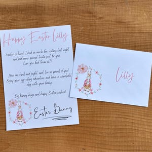 Carta personalizada de conejo de Pascua, regalo de Pascua, carta del conejo de Pascua, Pascua, recuerdo de Pascua, regalo de Pascua, regalo de Pascua, rosa o azul
