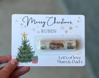 Personalised Christmas money holder card, Merry Christmas, Money holder, Christmas gift, lip balm holder