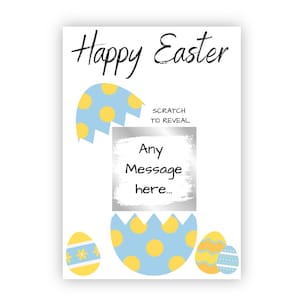 Biglietto gratta e vinci di Buona Pasqua, Pasqua, Gratta e rivela, Personalizzato, Sorpresa di Pasqua, Messaggio di Pasqua, Buona Pasqua