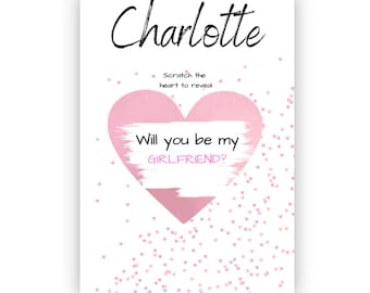 Will you be my Girlfriend? Scratch and reveal, Girlfriend proposal, memories, Keepsake