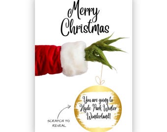 Personalised Christmas Scratch card, Personalised card, Merry Christmas, Scratch and reveal card, Christmas Character scratch