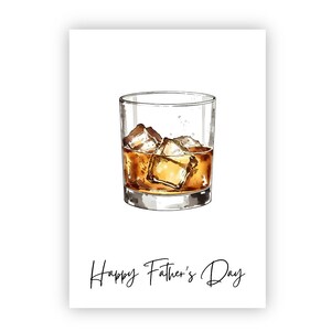 Carte de fête des pères, carte pour papa, carte de boissons, whisky, papa, carte de fête des pères, carte de papa, whisky sur glace, carte de fête des pères, pour papa