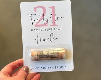 Personalised Birthday Money Card Holder: Add Name & Age