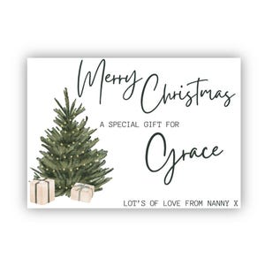 Sobre de Navidad personalizado para dinero, sobre de Navidad, personalizado, árbol de Navidad, regalo de Navidad