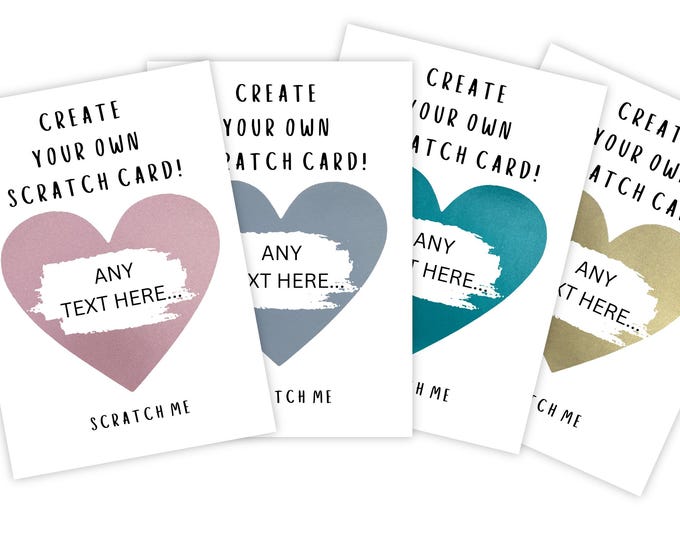 Create your own scratch card, Personalised scratch card, scratch and reveal card