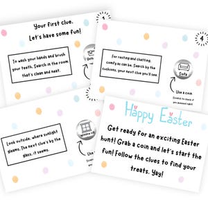 Carte indizio caccia alle uova di Pasqua, Gratta e vinci, Carte indizio caccia alle uova di Pasqua, Gratta e rivela, Indizi di Pasqua, Confezione da 10 indizi, Pasqua