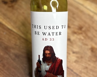 Funny Jesus Wine Label, Novelty Gift Sticker