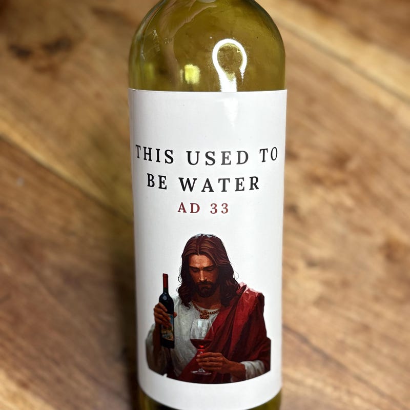 Jesus Label Funny Jesus Wine Labels - Etsy UK