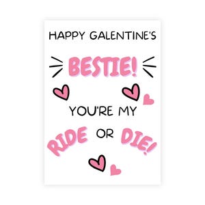 Cartão de melhor amiga, cartão de Galentines, melhor amiga, melhor amiga, feliz dia das Galentines, você é minha amizade, vá em frente ou morra