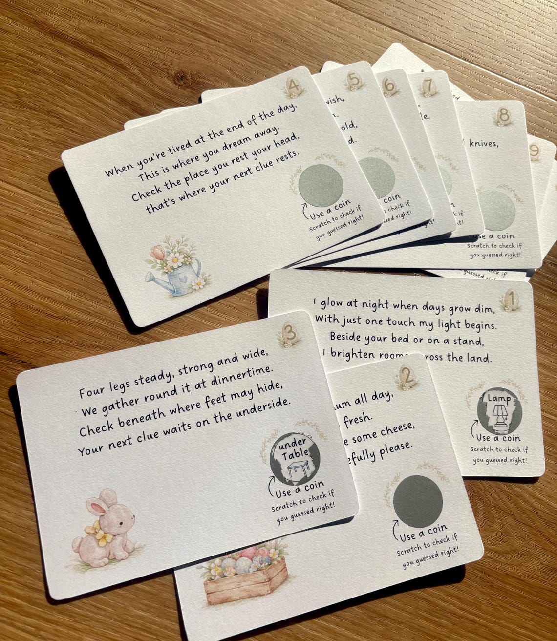Easter Egg Hunt Clue Cards, Scratch Cards, Easter Scratch and Reveal ...