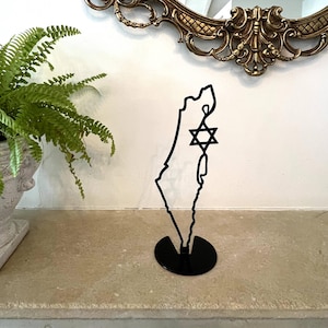 Minimalistische Landkarten-Skulptur mit Davidstern für eine moderne Skulptur