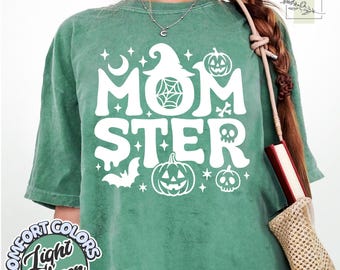 Comfort Colors Momster Halloween Shirt: Spooky Mom Graphic Tee