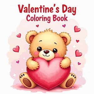 Valentines Day Coloring Book Cute|Easy Fun  Digital|Printable