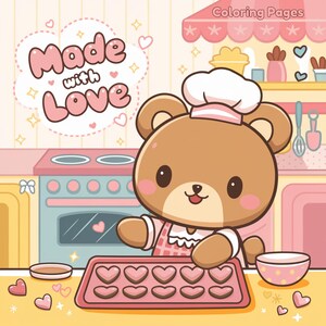 Kawaii Valentine’s Coloring Pages – Instant Download (PNG + PDF)