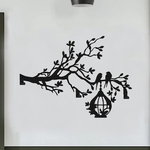 Birds on Branch Metal Coat Rack: Decorative Wall Hanger