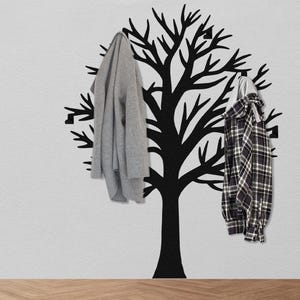 Perchero grande con forma de árbol, perchero decorativo, perchero para entrada, decoración de pared con forma de árbol grande, ganchos de pared con ramas de árbol, perchero de metal