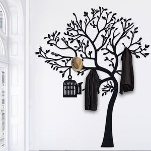 Tree of Life Metal Coat Rack: Decorative Wall Hanger