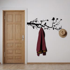 Birds on Branch Metal Coat Rack: Entryway Organizer