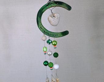 Irish Horseshoe Decor, Green & Gold, Antler Tips, Barn Decor